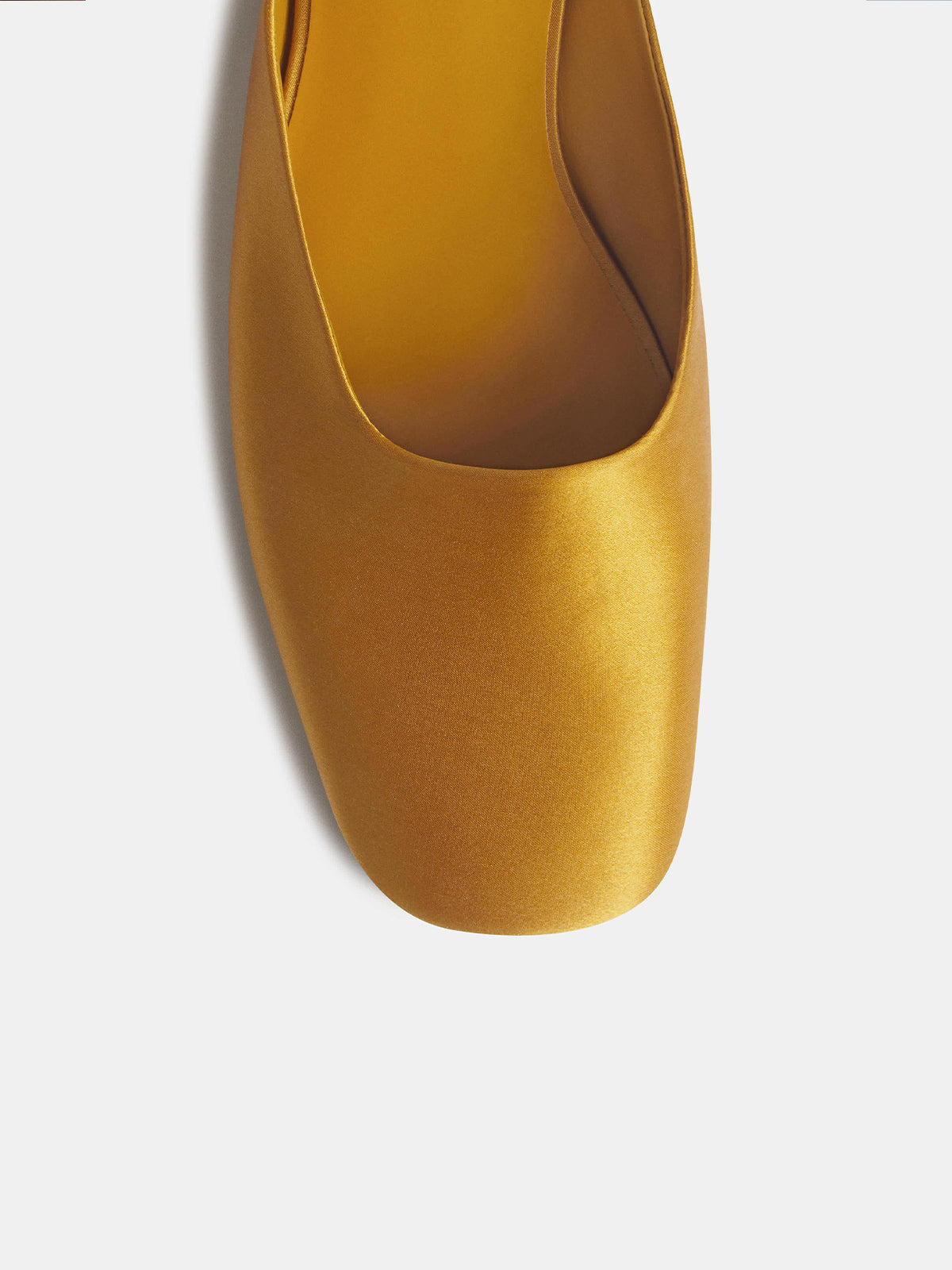 Honey Satin Square-Toe Backless Slip-On Flat Mules