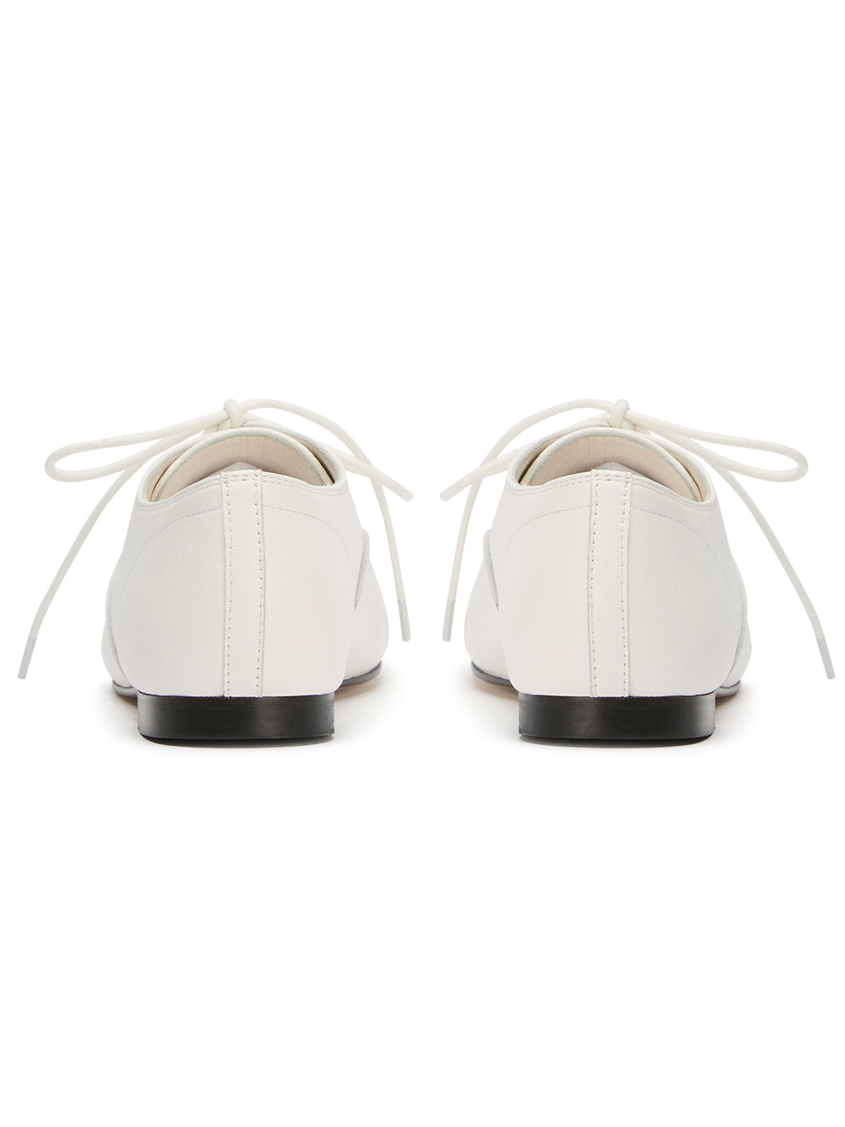 White Round-Toe Chic Slip-On Lace-Up Sporty Flats