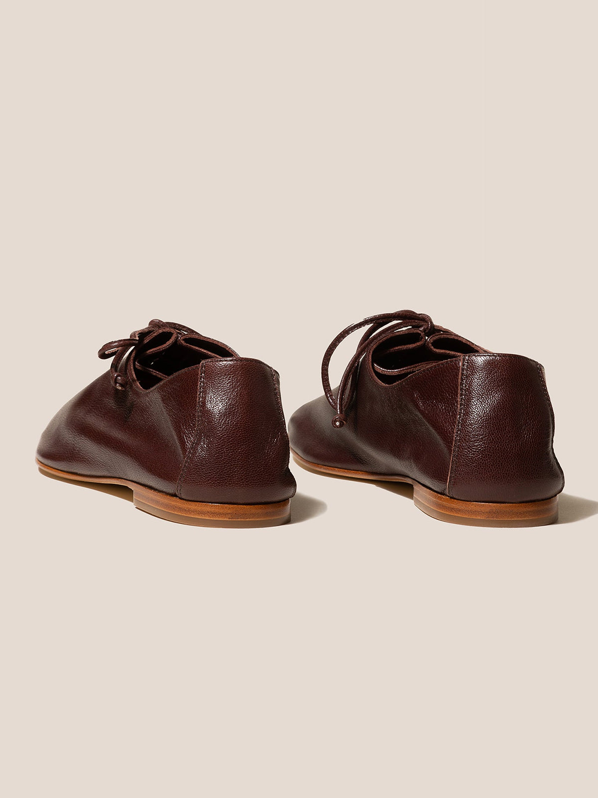 Mahogany Square-Toe Chic Slip-On Flats With Lace-Up