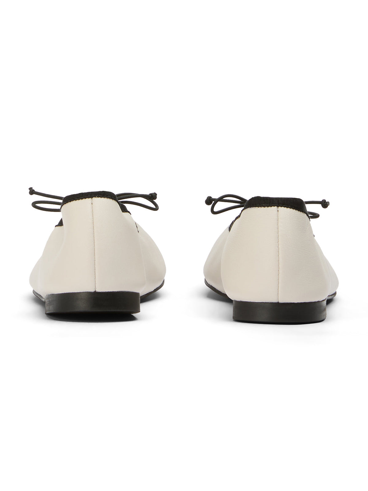 White Round-Toe Chic Front Bow Slip-On Ballet Simple Flats
