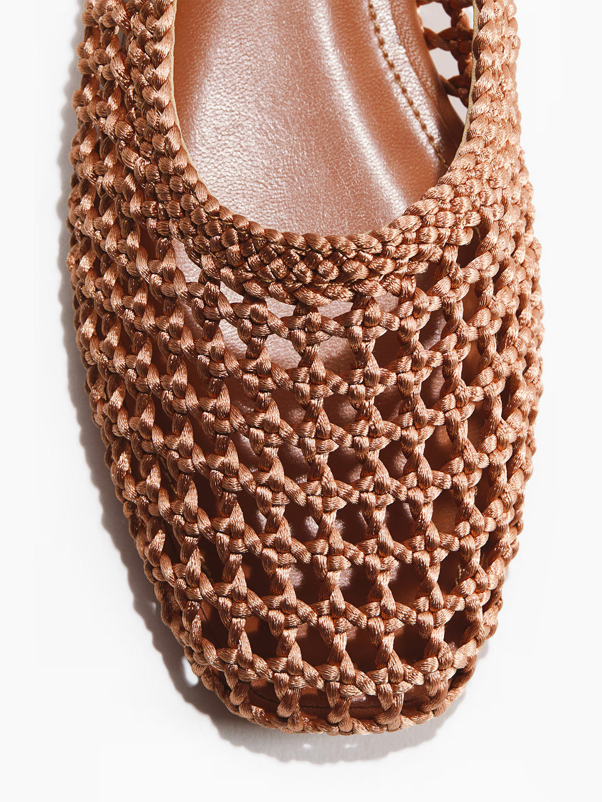 Dusty Pink Satin Woven Square-Toe Simple Slip-On Ballet Flats