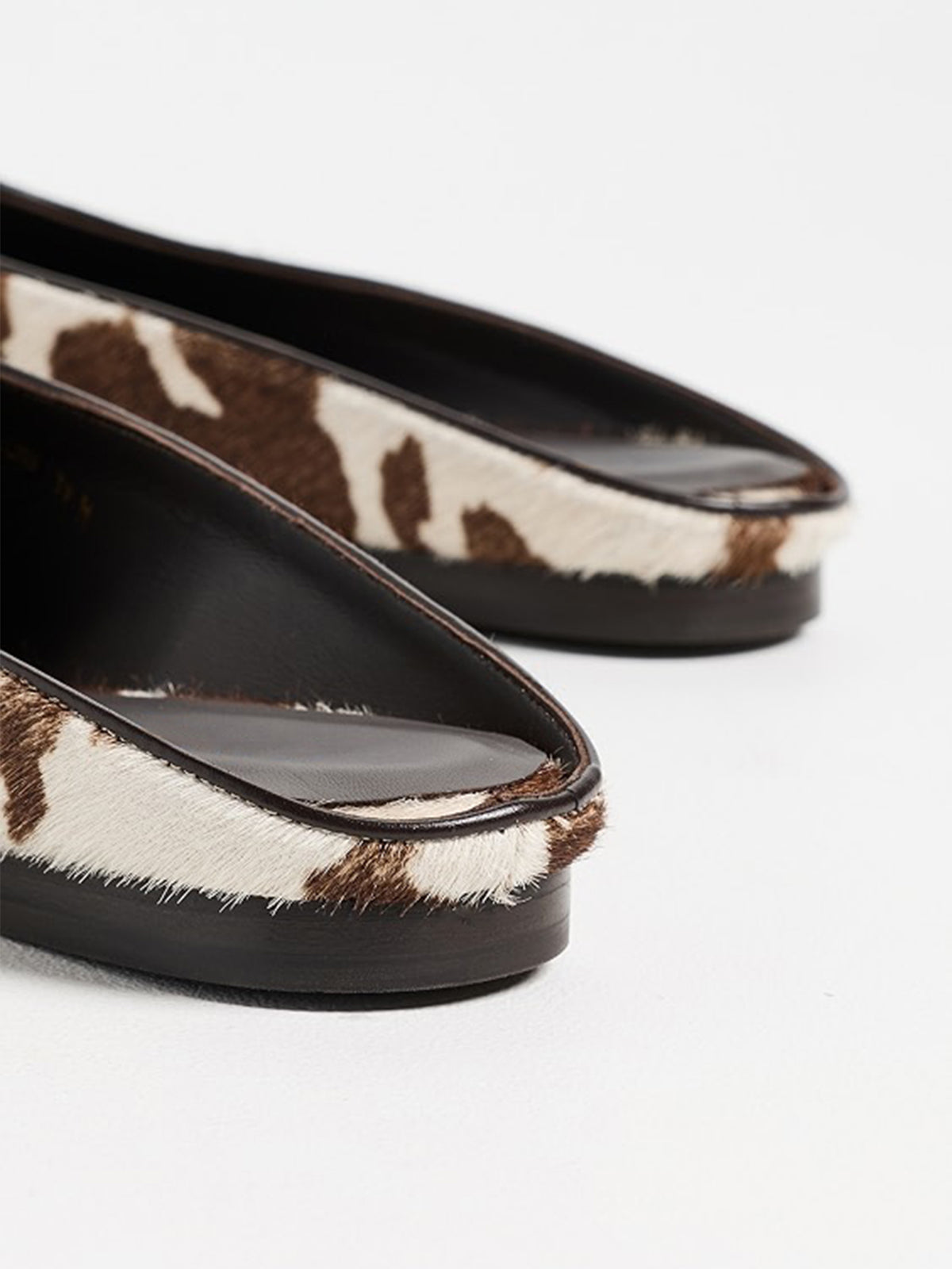 Backless Square-Toe Slip-On Chic Flats - Cow Pattern