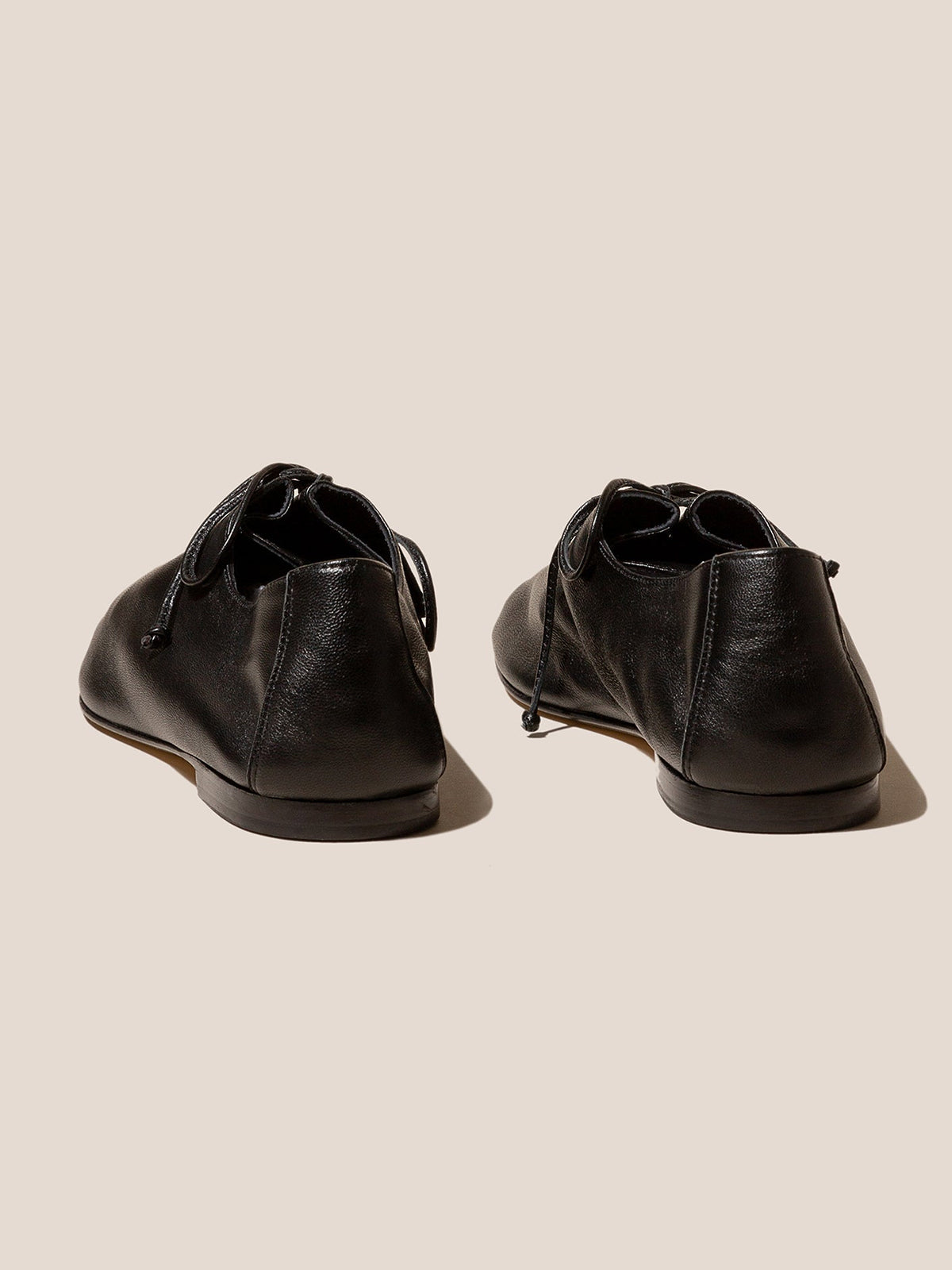 Black Square-Toe Chic Slip-On Flats With Lace-Up