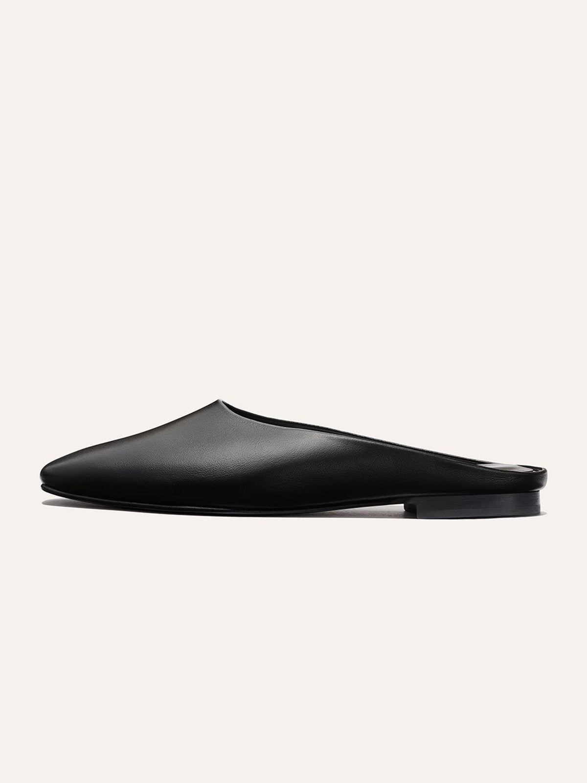 Backless Square-Toe Slip-On Chic Flats - Black