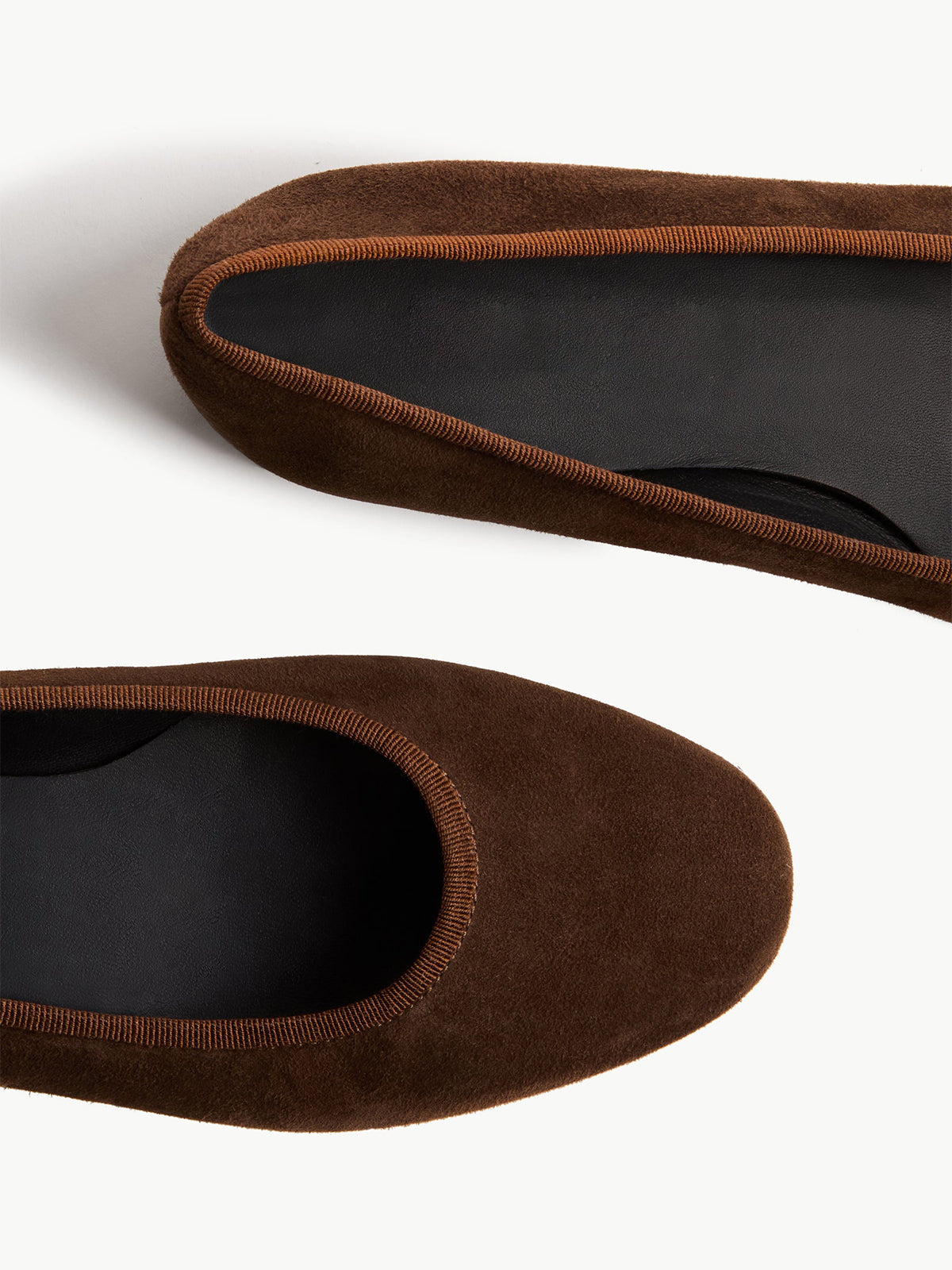 Slip-On Round-Toe Chic Simple Ballet Flats - Brown Faux Suede