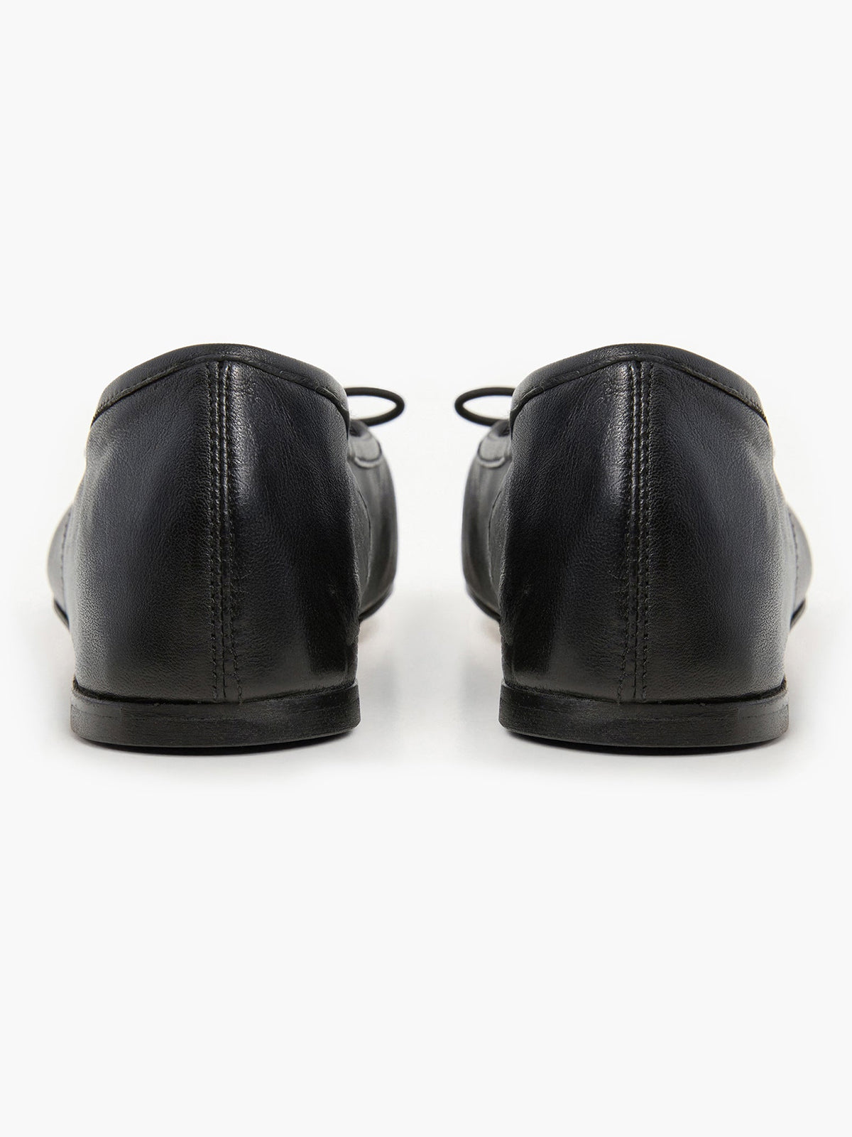 Black Classic Square-Toe Front Bow Simple Ballet Flats