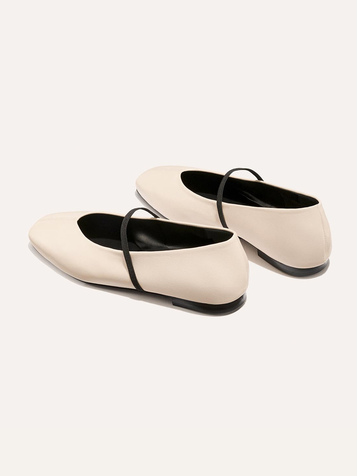 Mary Jane Square-Toe Slip-On Chic Ballet Flats - Bone