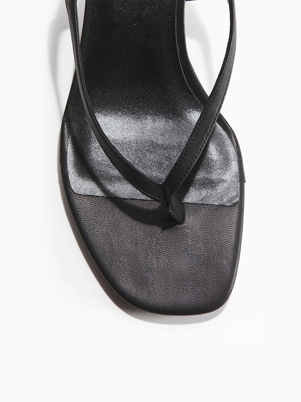 Black Square-Toe Flip-Flop Slingback Kitten Heels