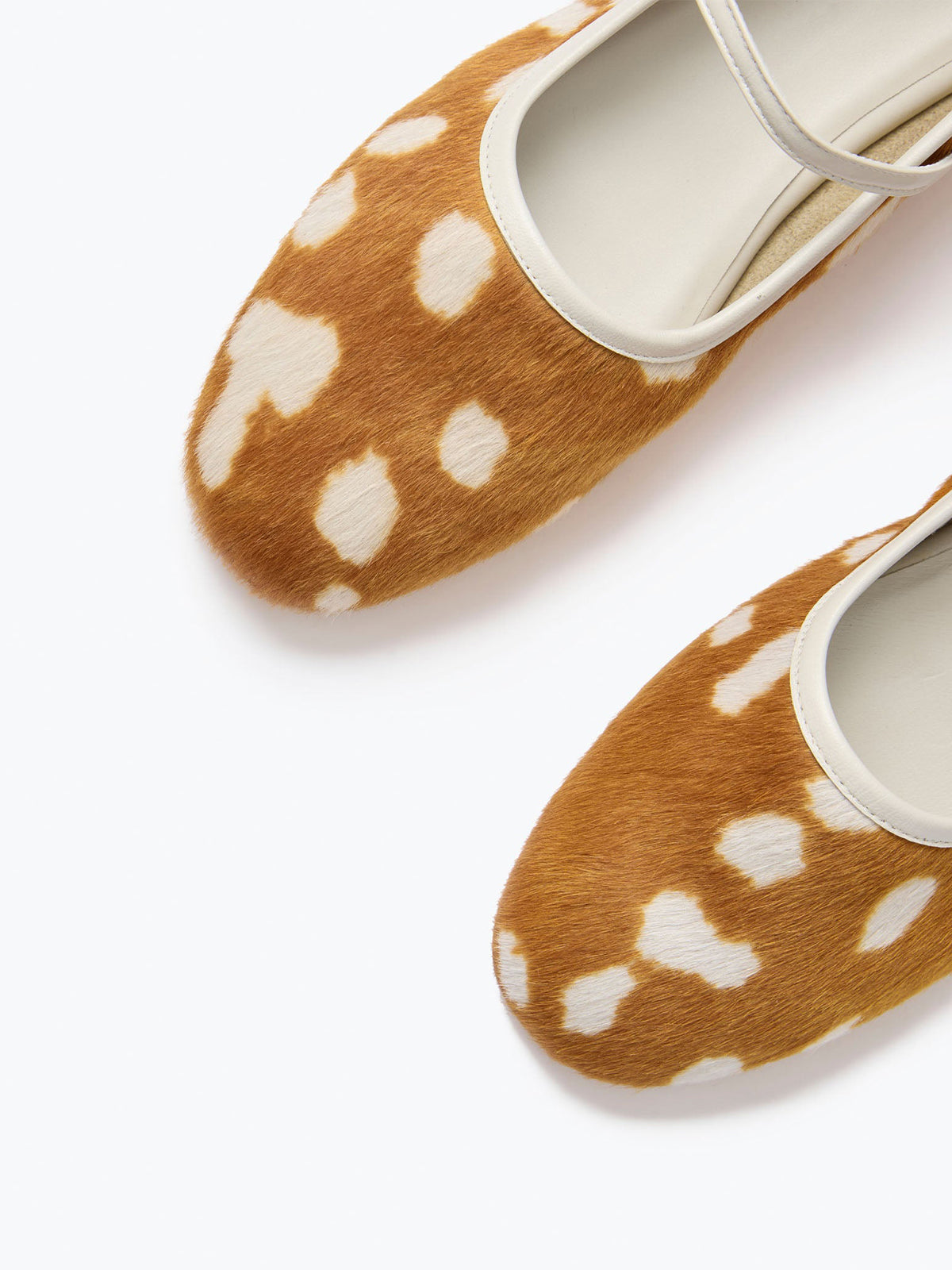Chic Square-Toe Mary Jane Slip-On Ballet Flats - Deer Pattern