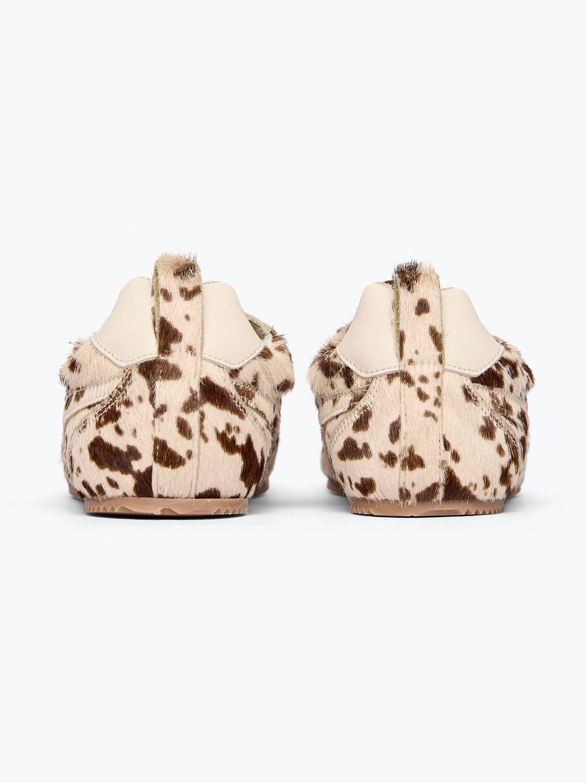 Cow Pattern Pony Hair Square-Toe Lace-Up Sneakers