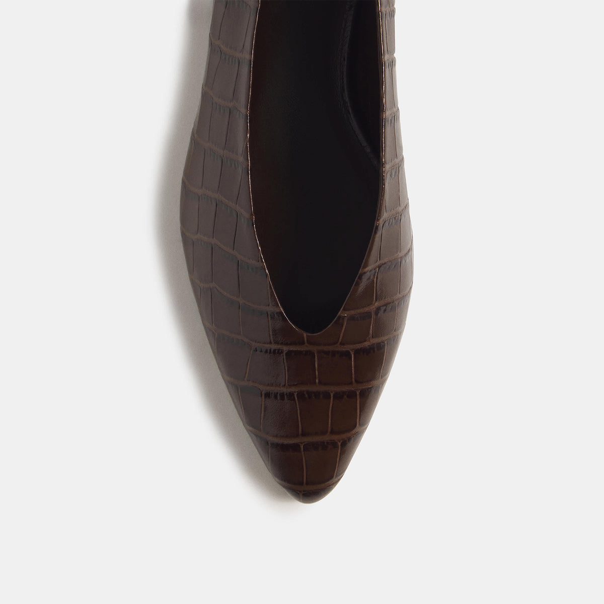 Chic Slip-On Pointed-Toe Simple Ballet Flats - Chocolate Stone Pattern