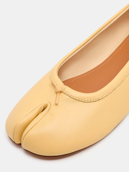 Yellow Split-Toe Slip-On Ballet Flats