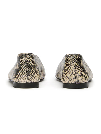 Round-Toe Chic Slip-On Ballet Simple Flats - Snakeskin Pattern