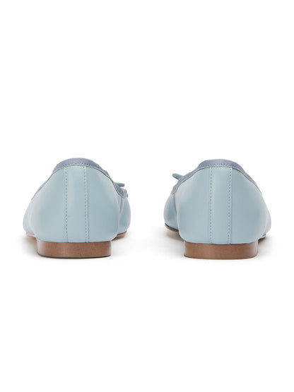 Round-Toe Chic Front Bow Slip-On Ballet Simple Flats - Sky Blue
