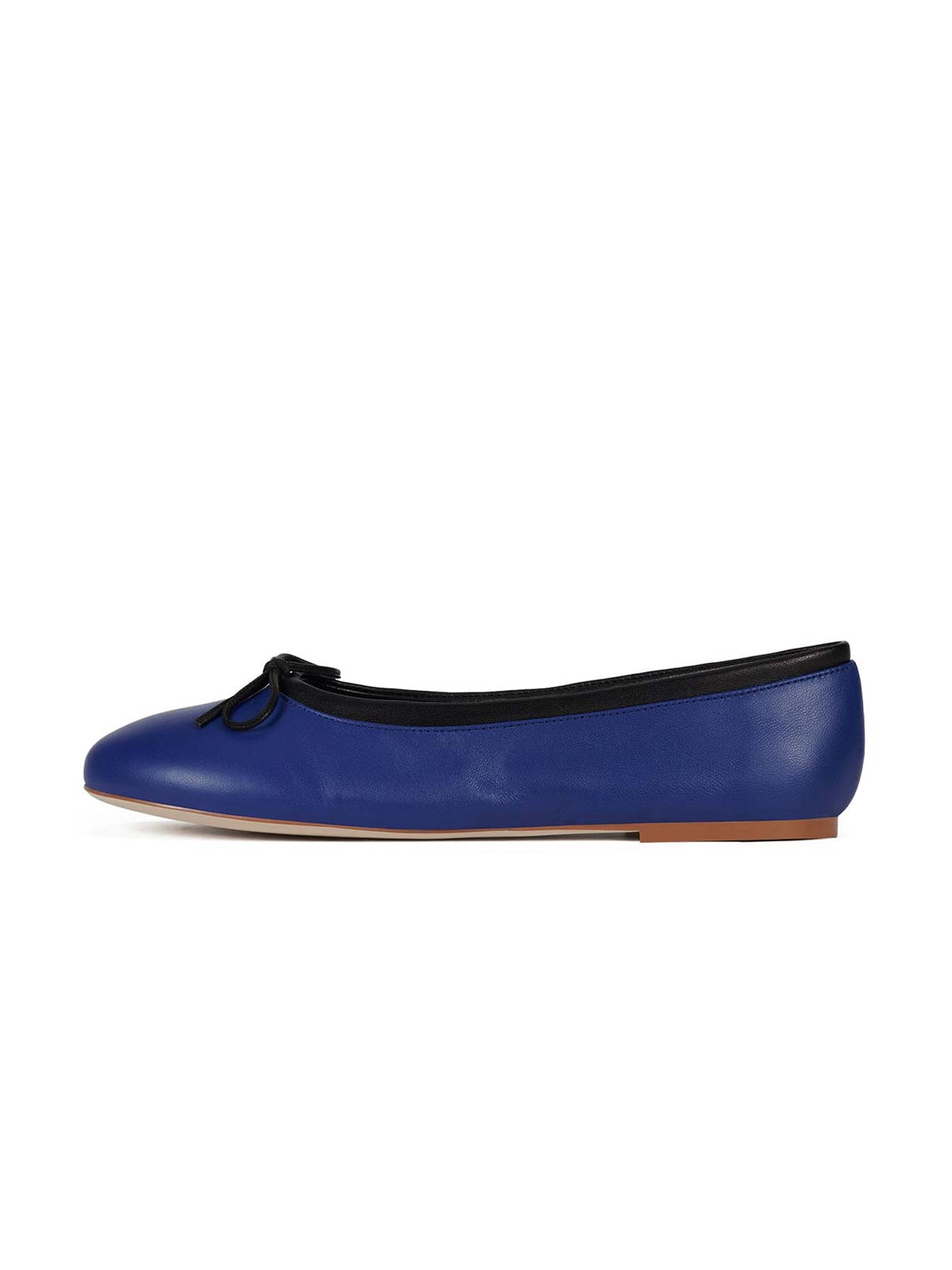 Chic Round-Toe Front Bow Slip-On Ballet Flats - Blue