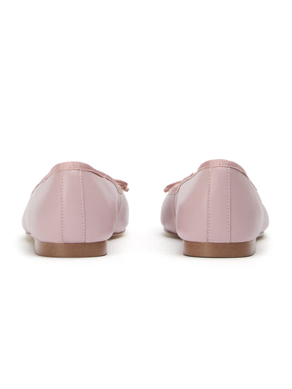 Round-Toe Chic Front Bow Slip-On Ballet Simple Flats - Pink