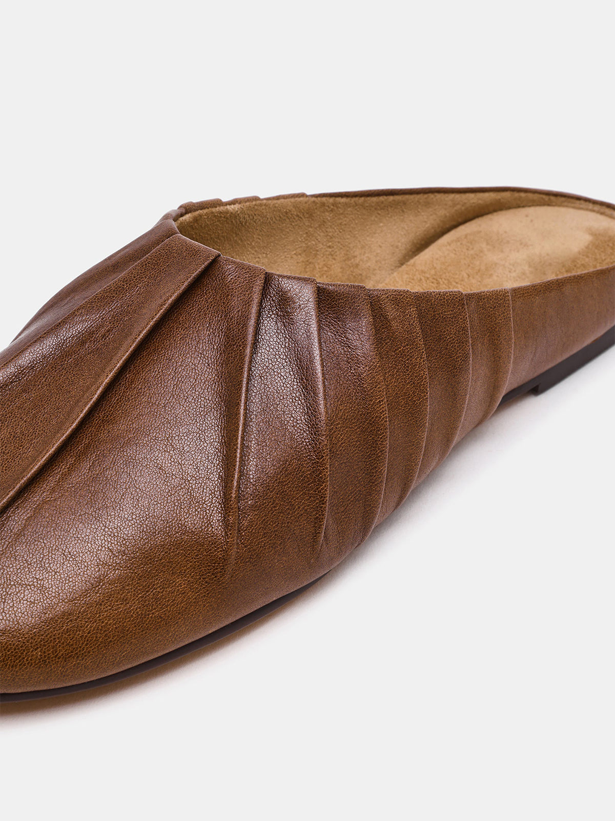 Brown Round-Toe Simple Backless Chic Flats
