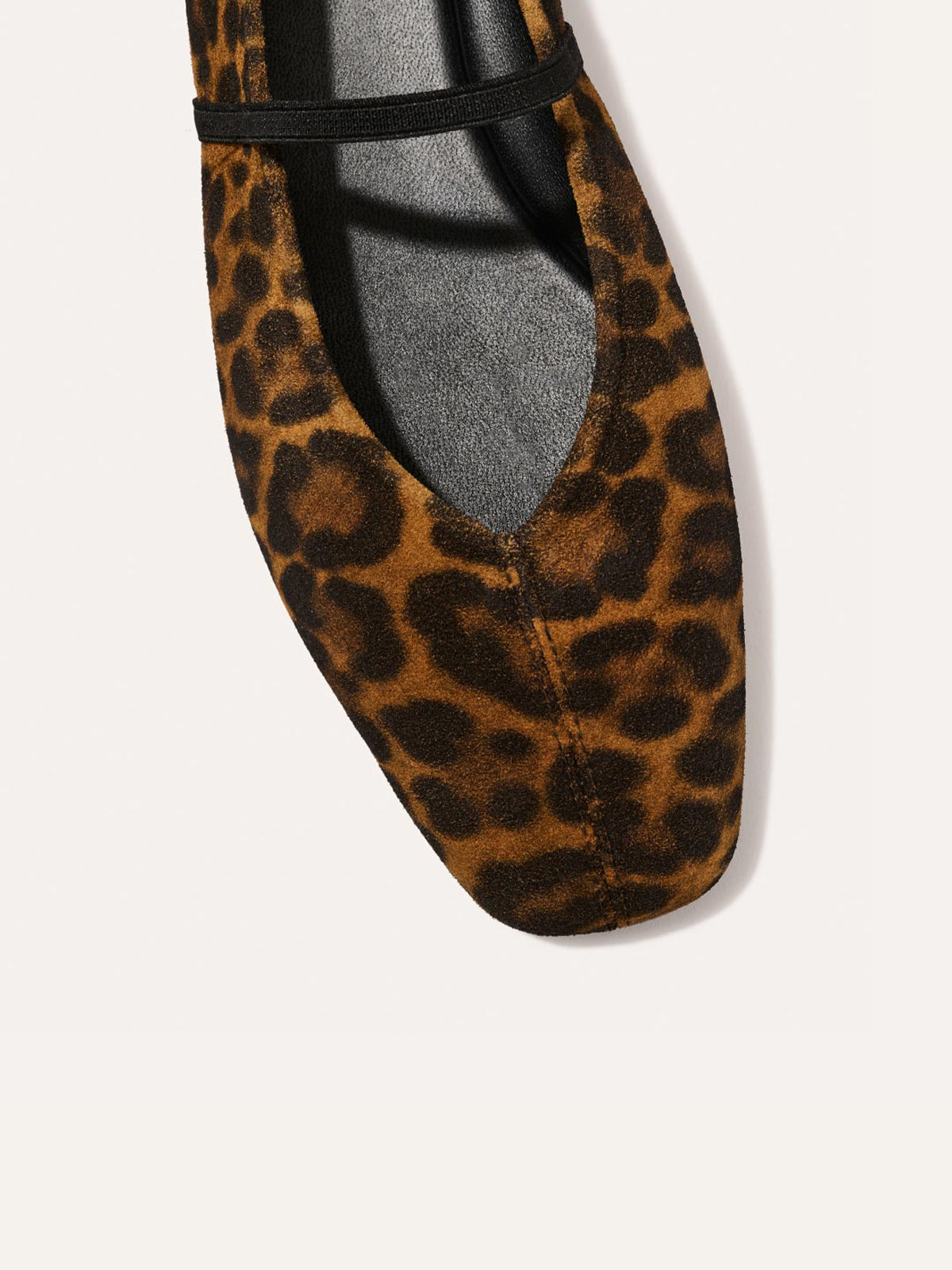 Mary Jane Square-Toe Slip-On Chic Ballet Flats - Leopard Faux Suede