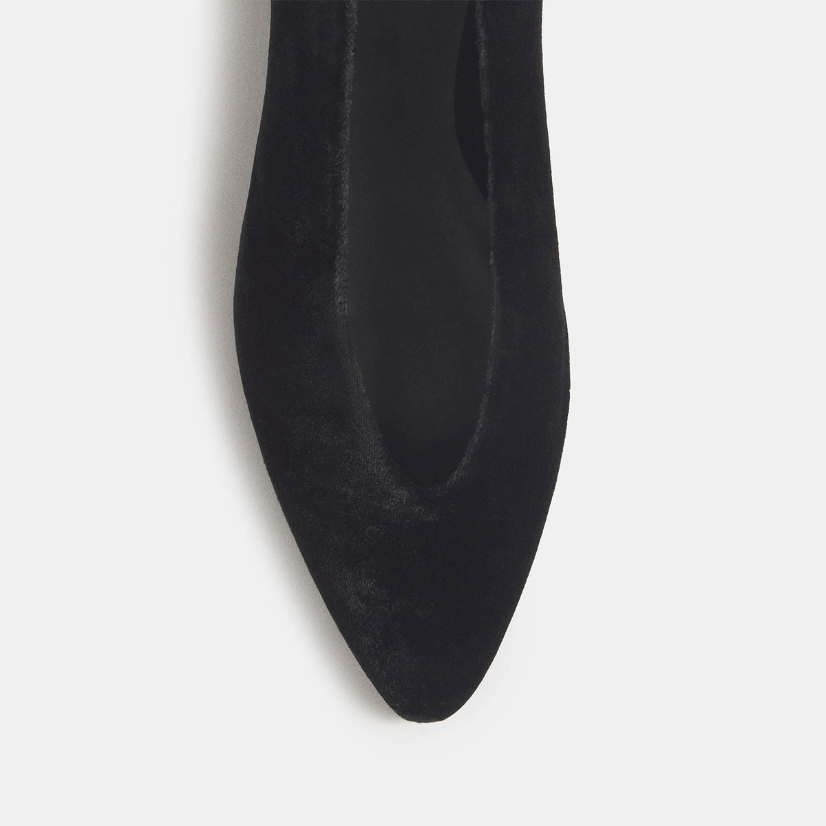 Chic Slip-On Pointed-Toe Simple Ballet Flats - Black Velvet