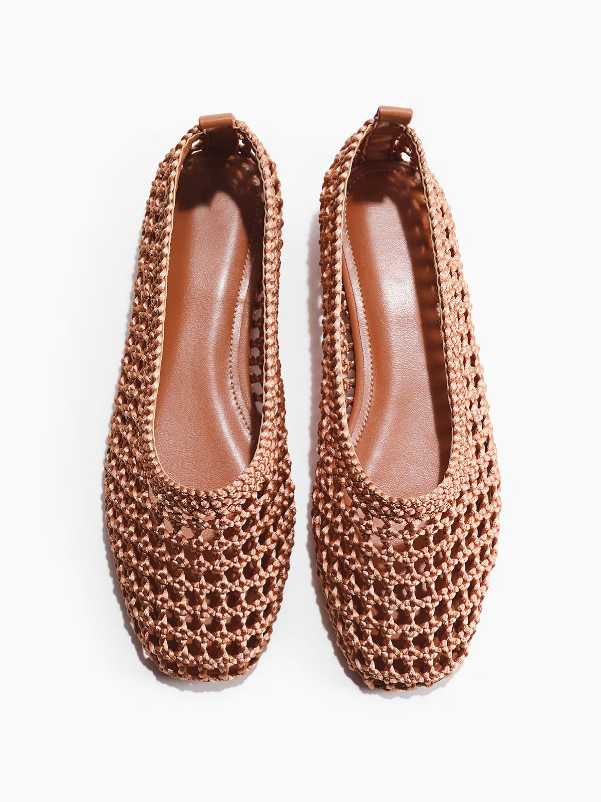 Dusty Pink Satin Woven Square-Toe Simple Slip-On Ballet Flats