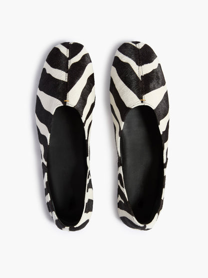 Slip-On Round-Toe Simple Ballet Flats - Zebra Pattern