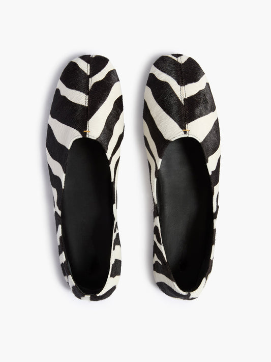 Slip-On Round-Toe Simple Ballet Flats - Zebra Pattern