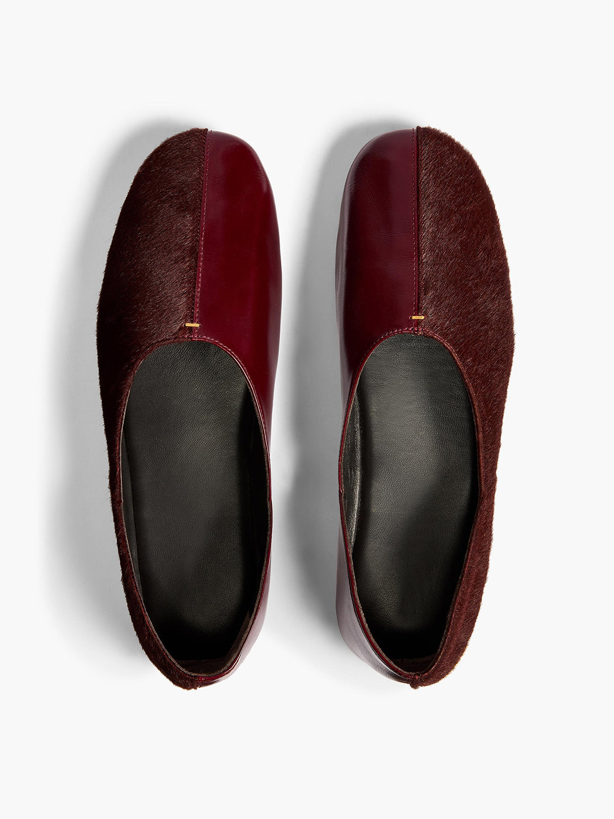 Slip-On Round-Toe Simple Ballet Flats - Burgundy