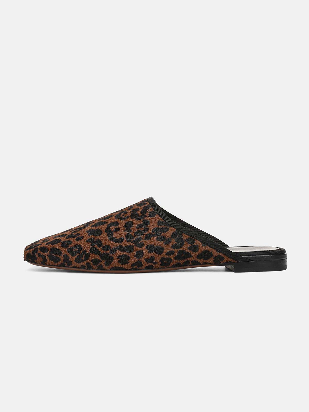 Brown Leopard Pattern Square-Toe Chic Backless Simple Flats
