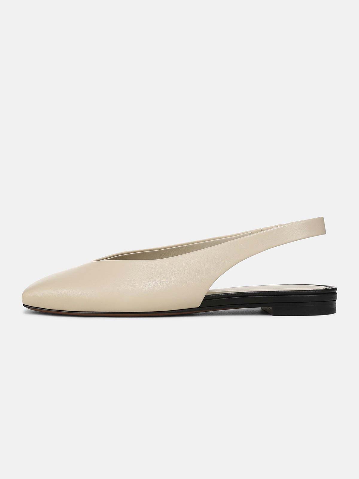 Bone Vegan Leather Square-Toe Chic Back Strap Mules Flats