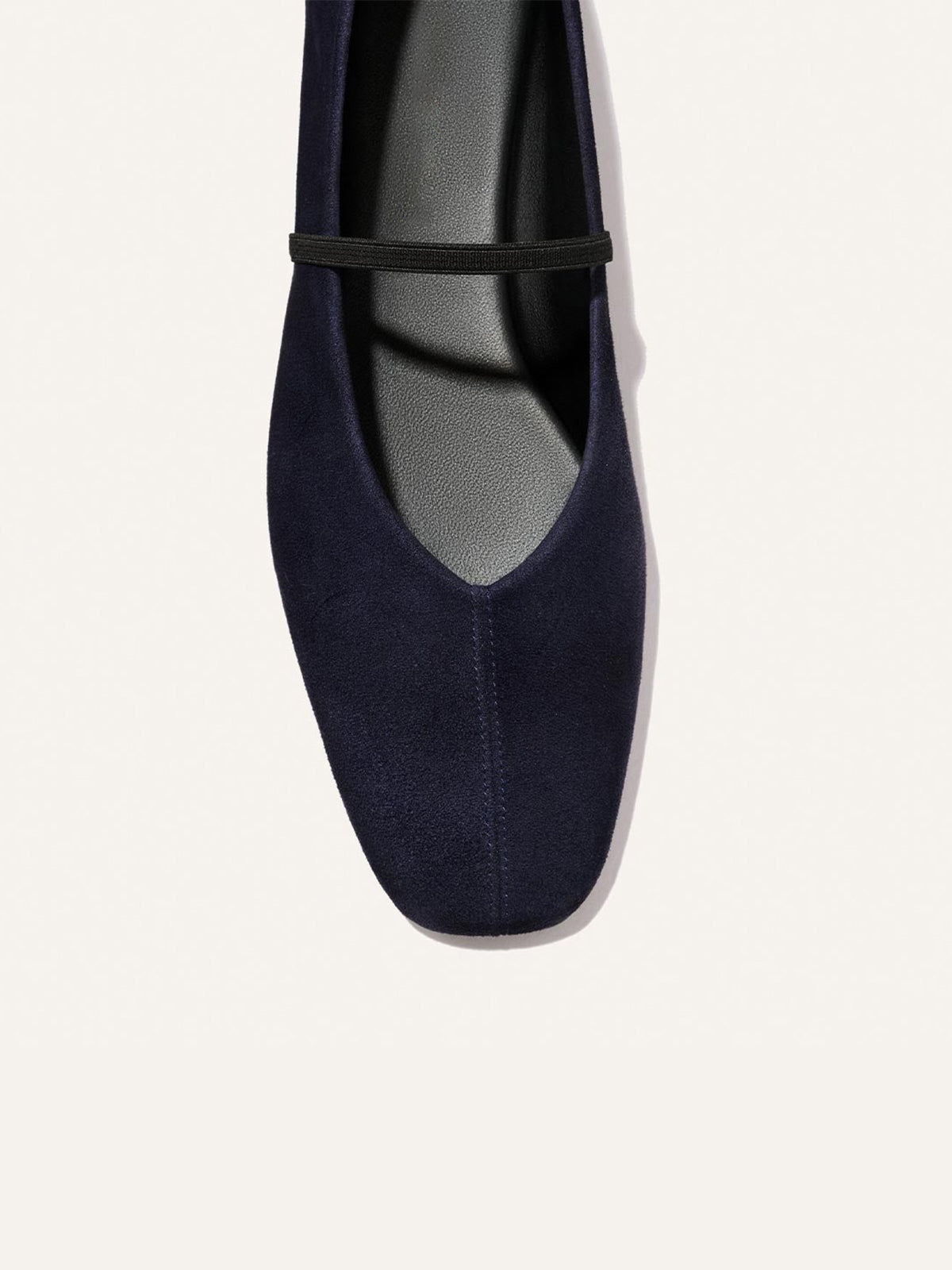 Mary Jane Square-Toe Slip-On Chic Ballet Flats - Indigo Faux Suede