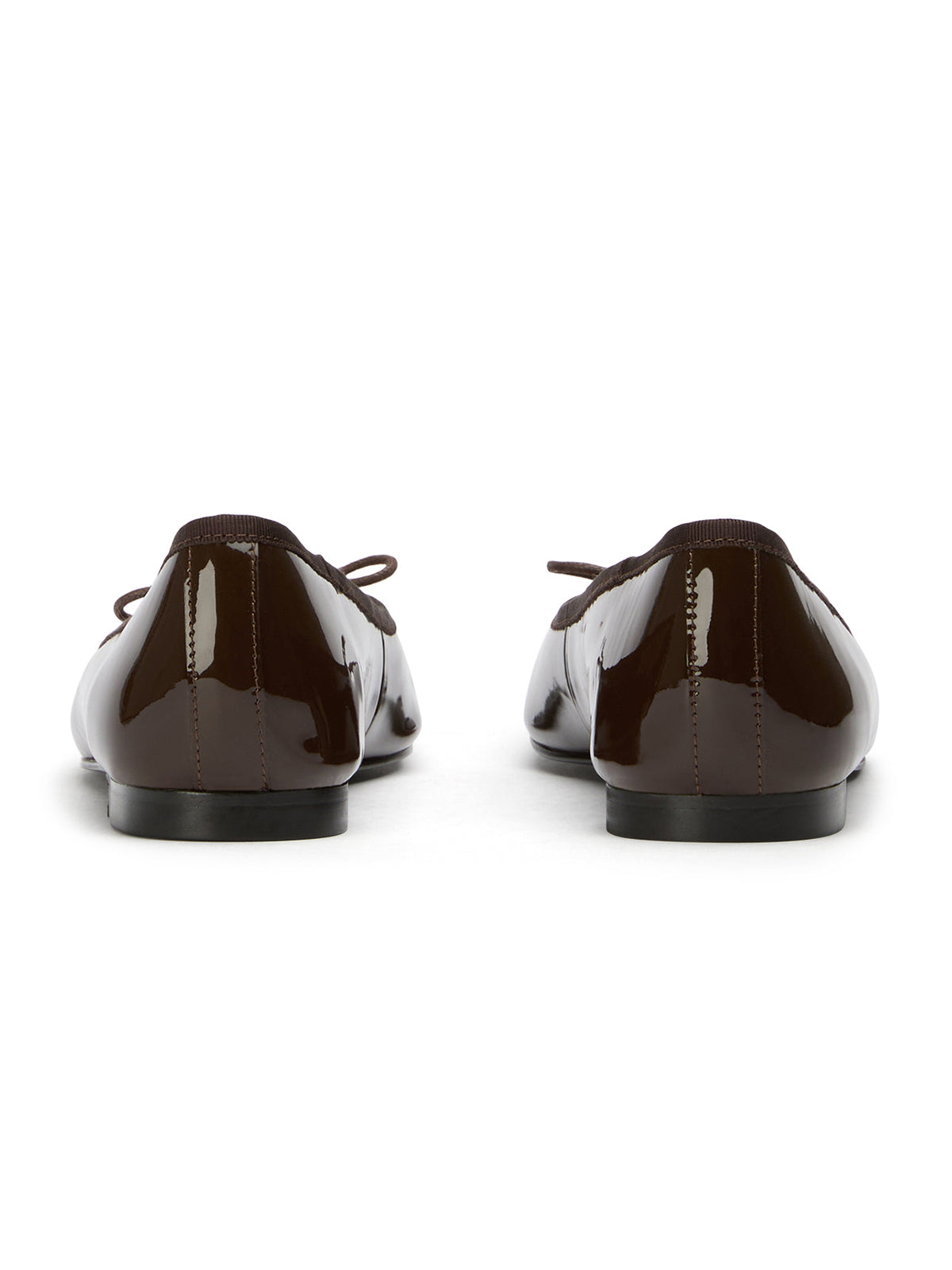 Round-Toe Chic Front Bow Slip-On Ballet Simple Flats - Patent Coffee