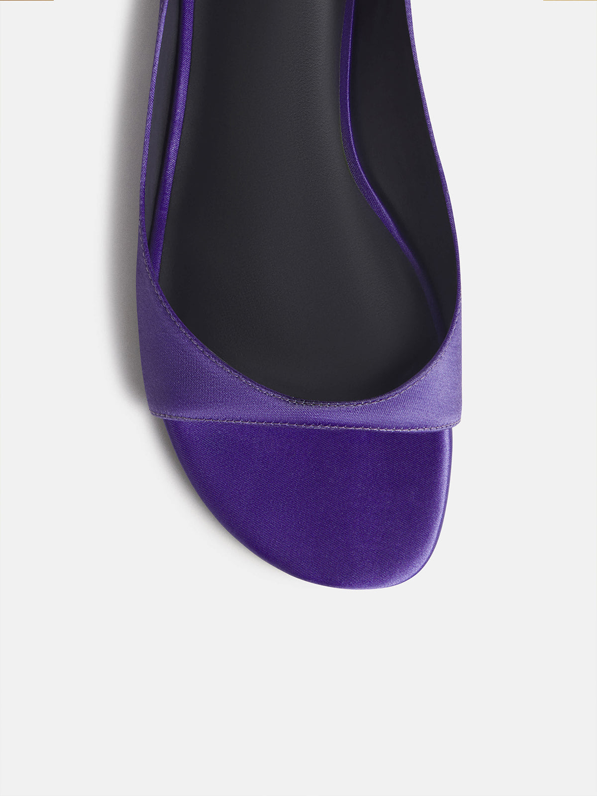 Purple Satin Square-Toe Buckle Ankle Strap Flats Sandals
