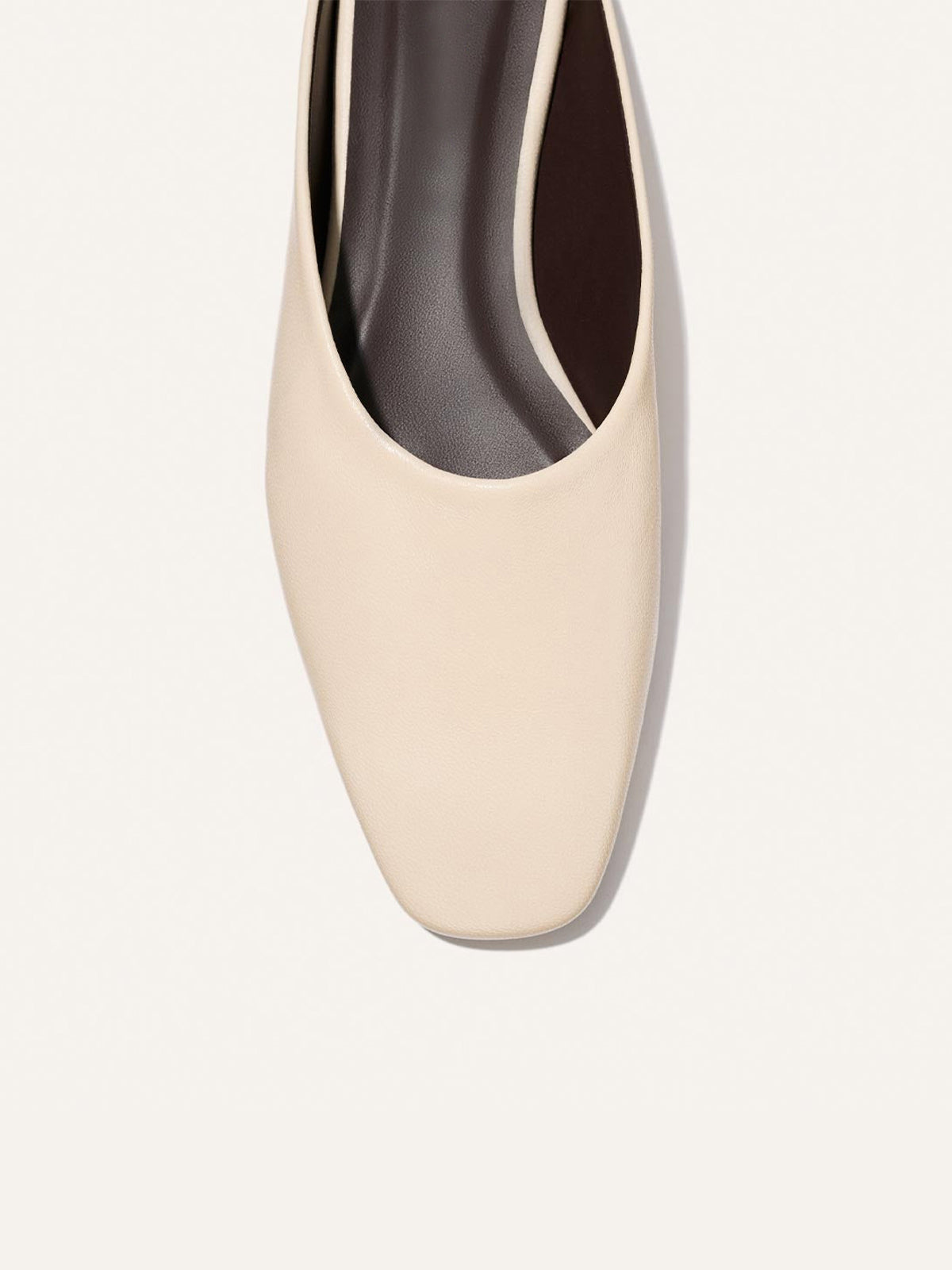 Backless Square-Toe Slip-On Chic Flats - Bone