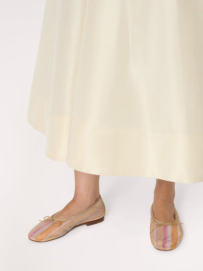 Sunset Mesh Round-Toe Simple Chic Ballet Flats With Front Bow