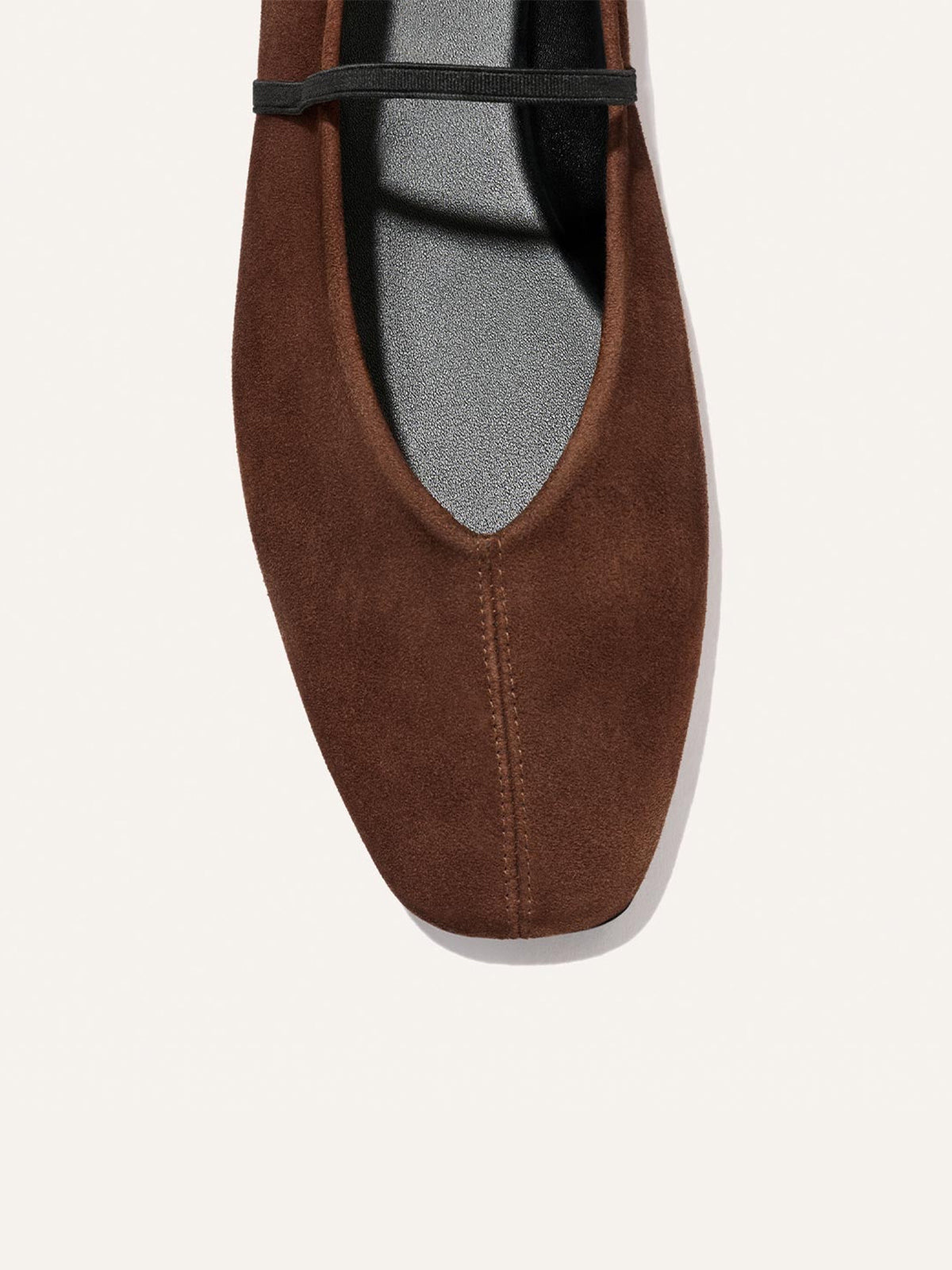 Mary Jane Square-Toe Slip-On Chic Ballet Flats - Brown Faux Suede