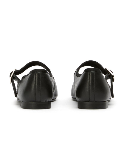 Black Round-Toe Chic Mary Jane Slip-On Ballet Simple Flats