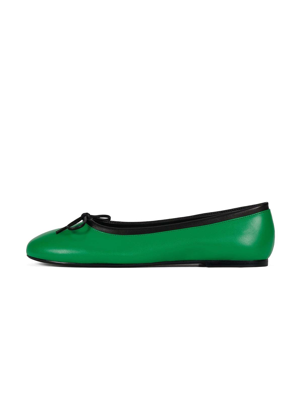 Chic Round-Toe Front Bow Slip-On Ballet Flats - Green
