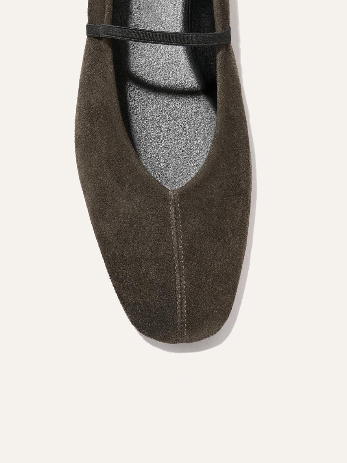 Mary Jane Square-Toe Slip-On Chic Ballet Flats - Dark Coffee Faux Suede