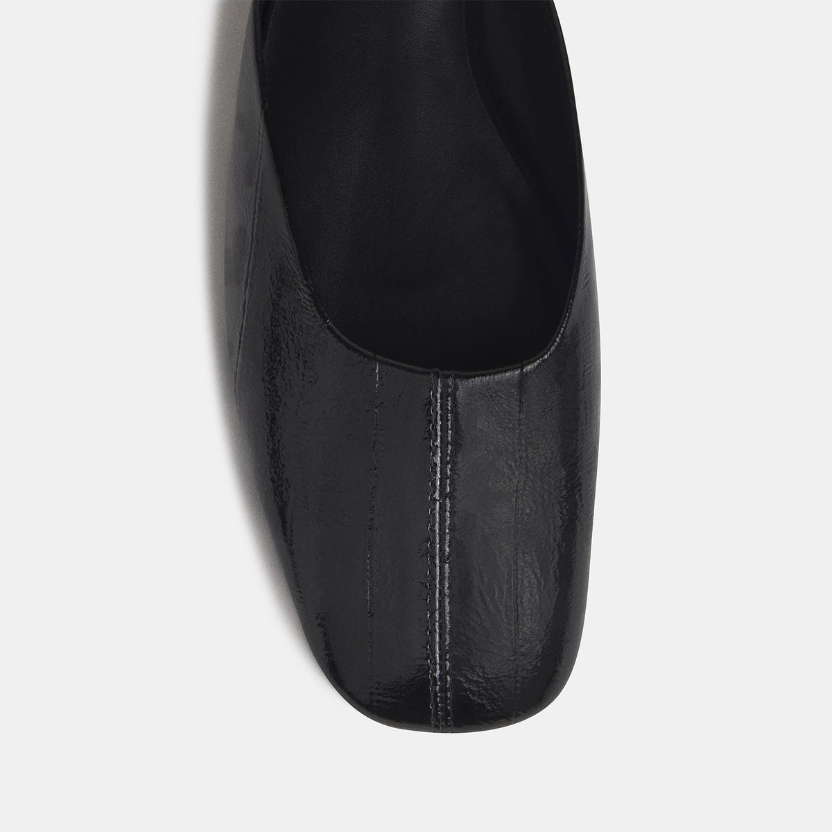 Slip-On Square-Toe Backless Mules Flats - Patent Black