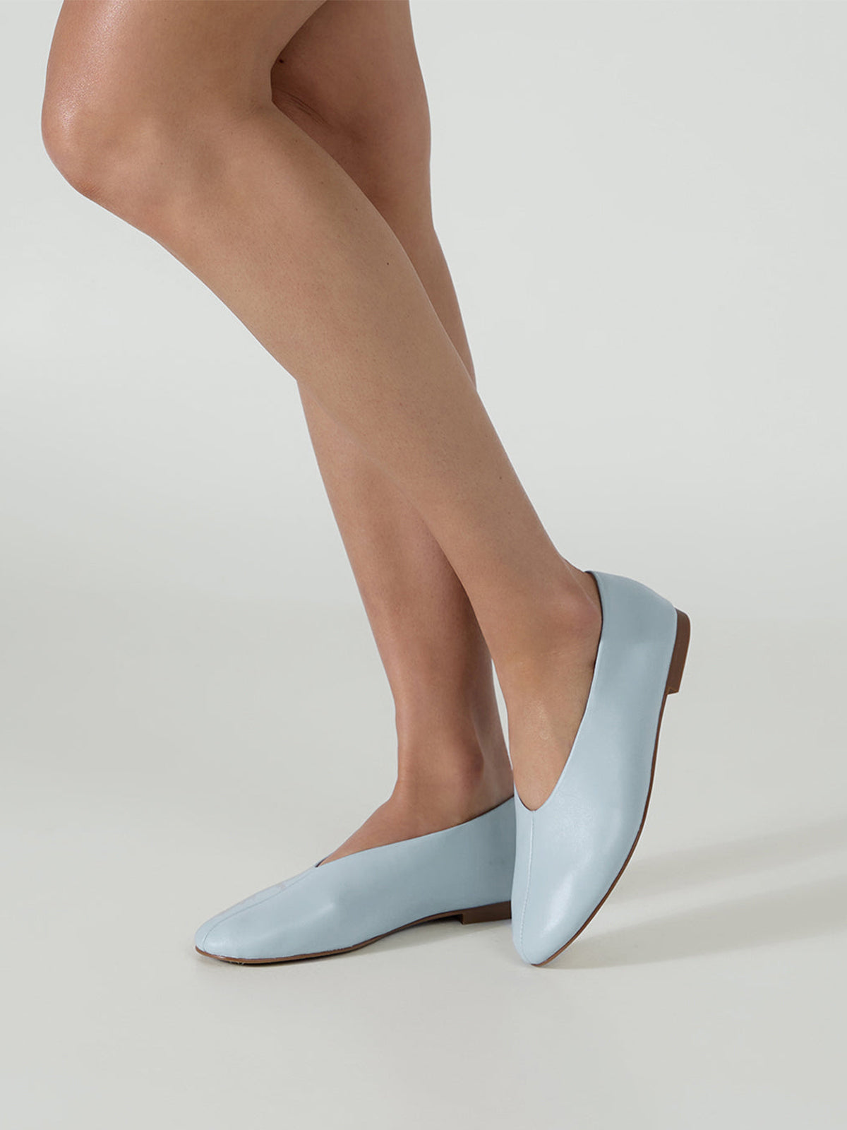Round-Toe Chic Slip-On Ballet Simple Flats - Blue