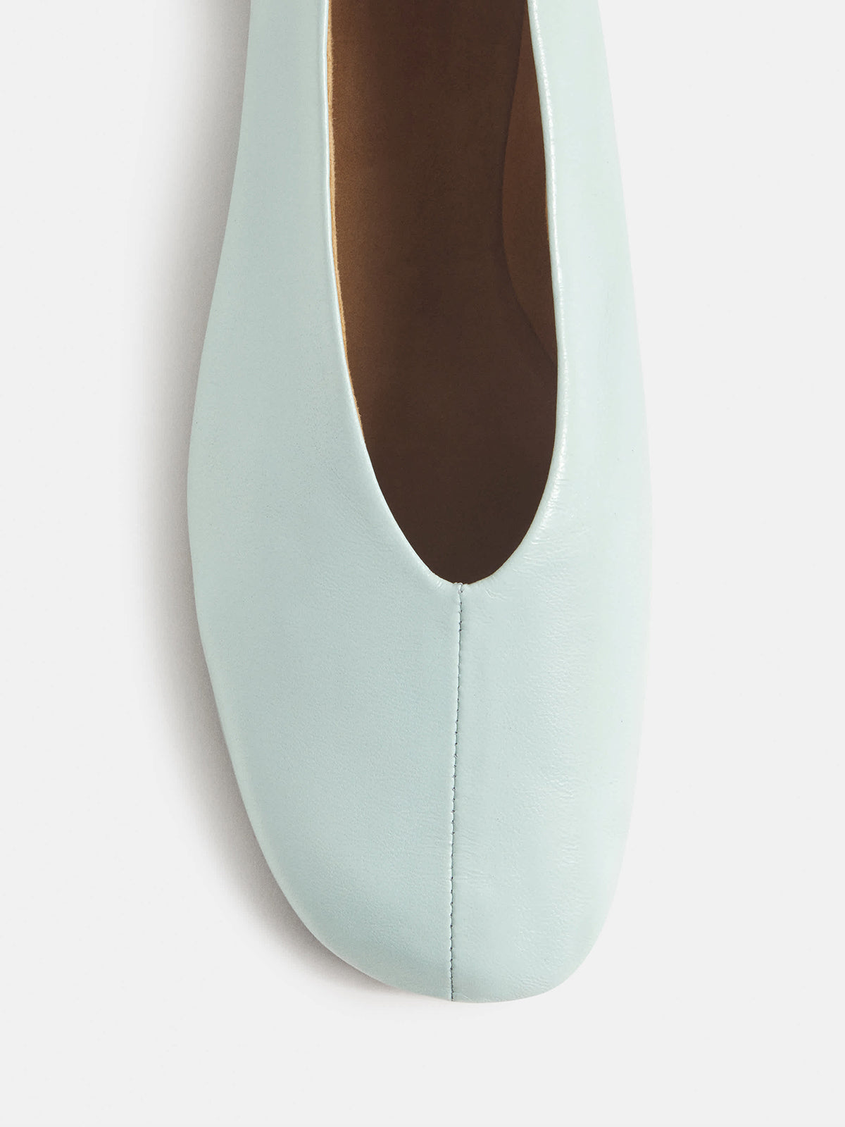 Ice Blue Square-Toe Simple Ballet Chic Flats