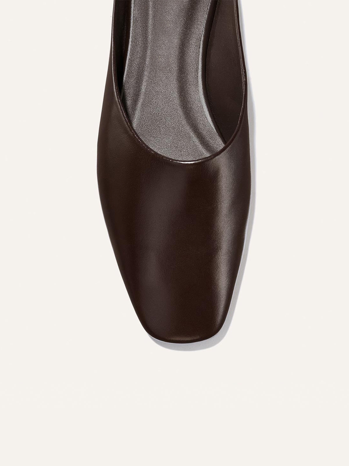 Backless Square-Toe Slip-On Chic Flats - Coffee