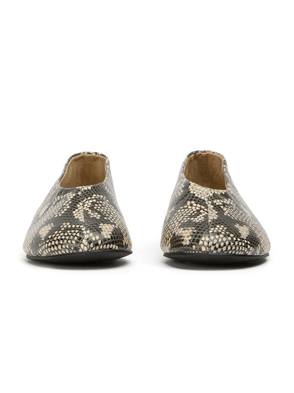 Round-Toe Chic Slip-On Ballet Simple Flats - Snakeskin Pattern
