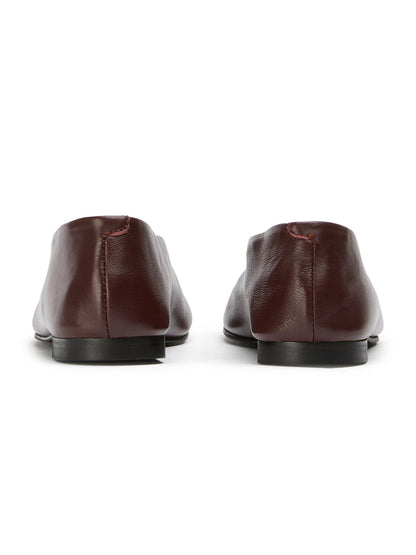 Round-Toe Chic Slip-On Ballet Simple Flats - Burgundy