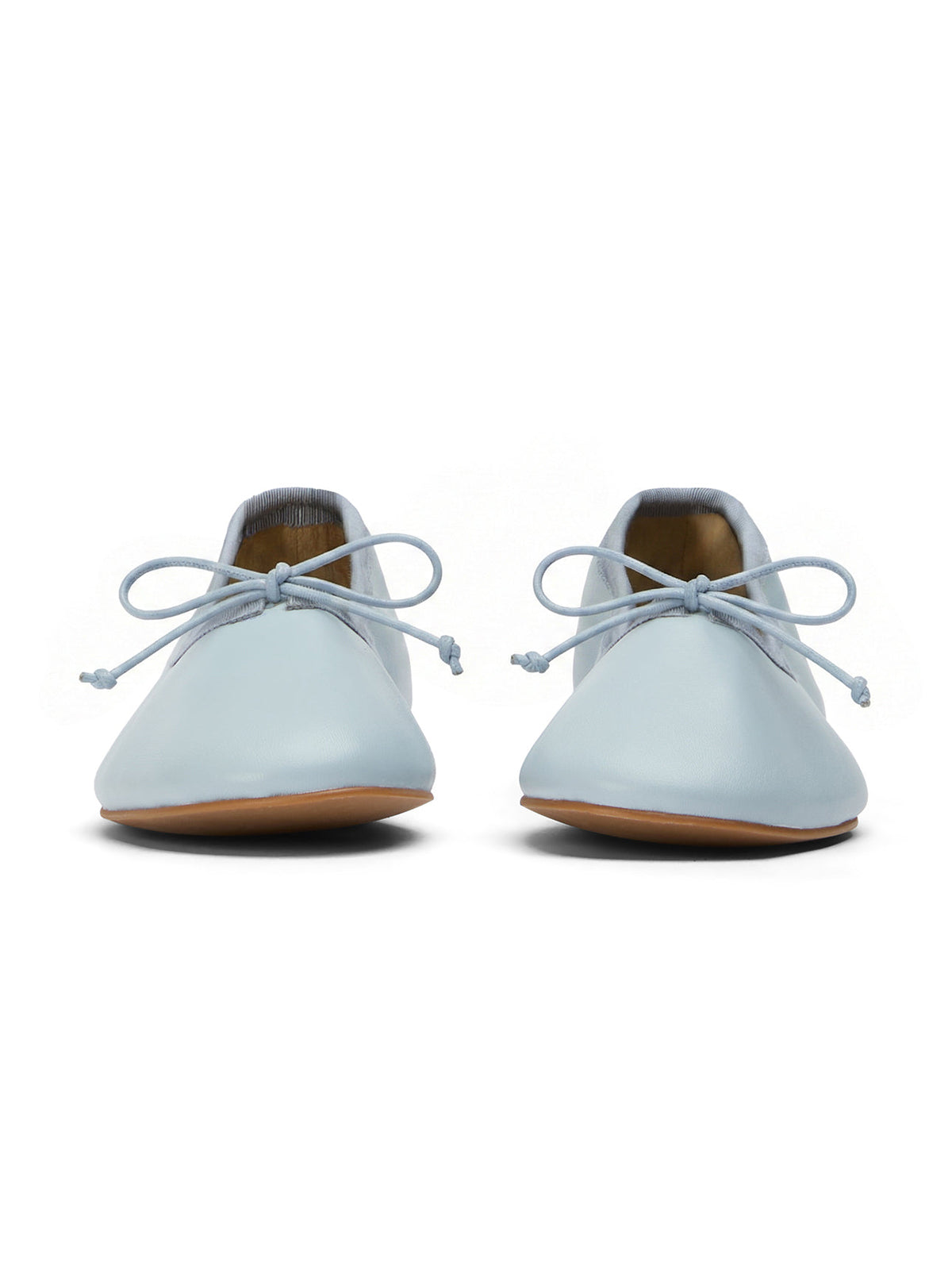 Sky Blue Round-Toe Chic Front Bow Slip-On Ballet Simple Flats