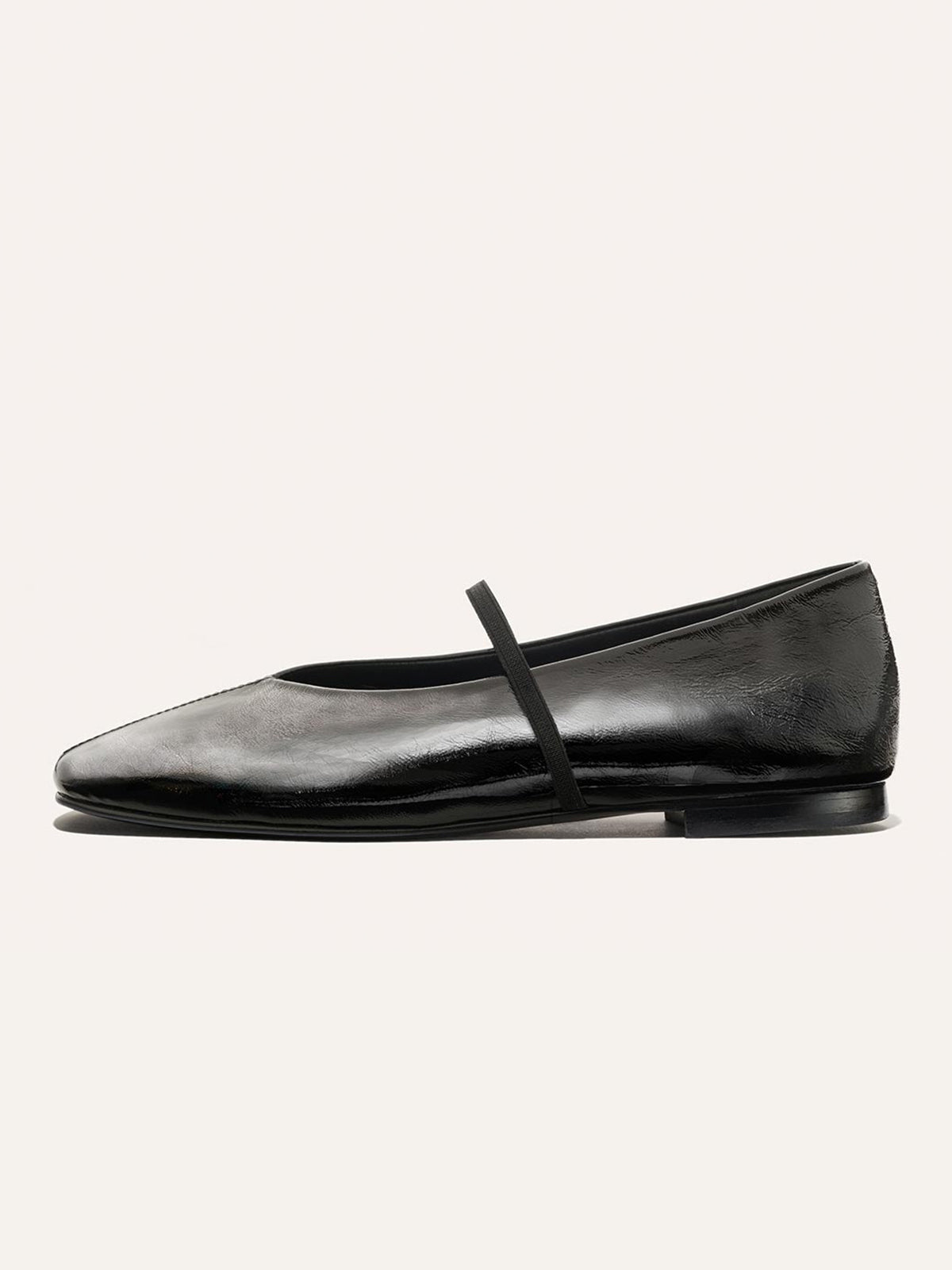 Mary Jane Square-Toe Slip-On Chic Ballet Flats - Black