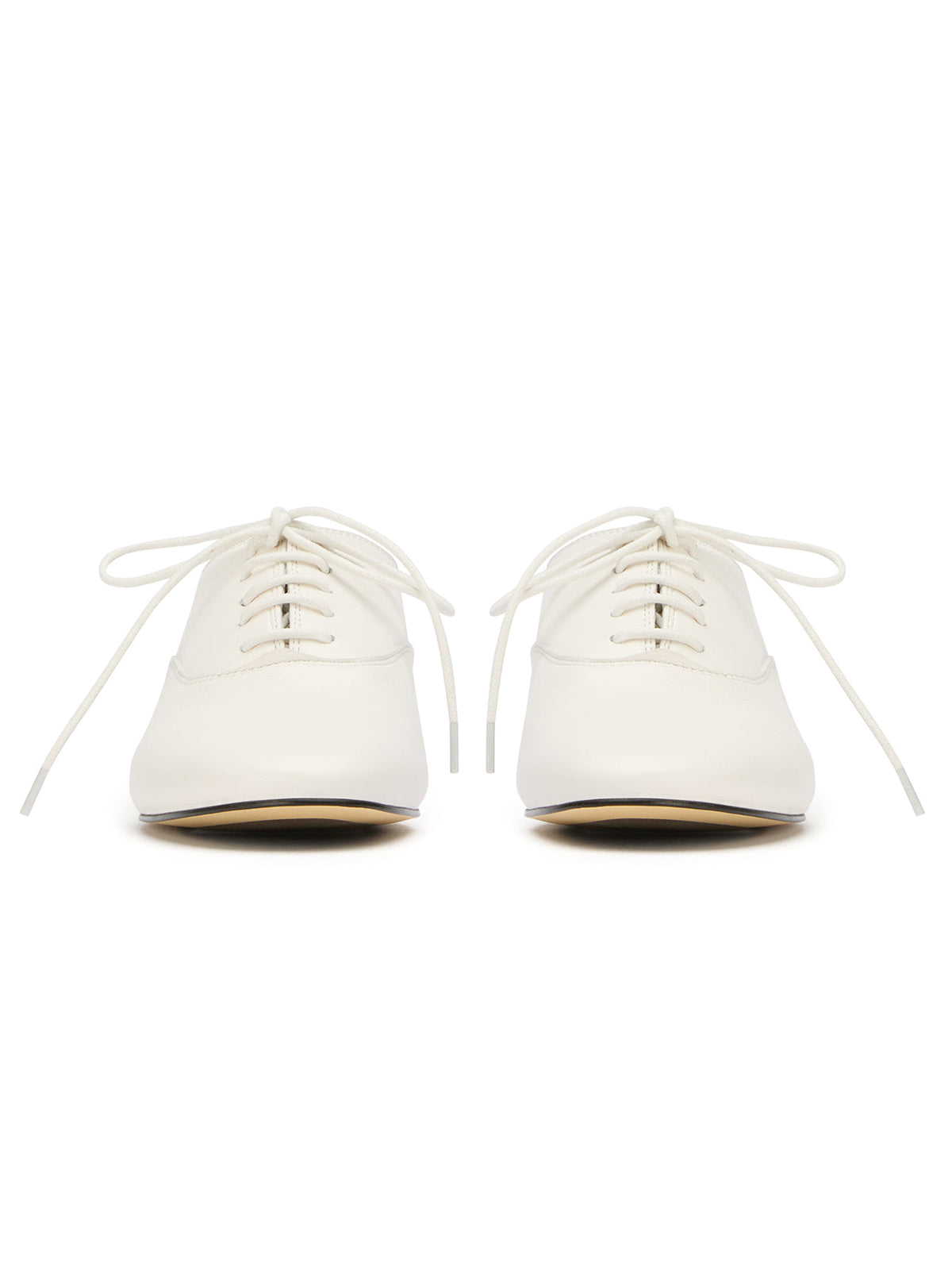 White Round-Toe Chic Slip-On Lace-Up Sporty Flats