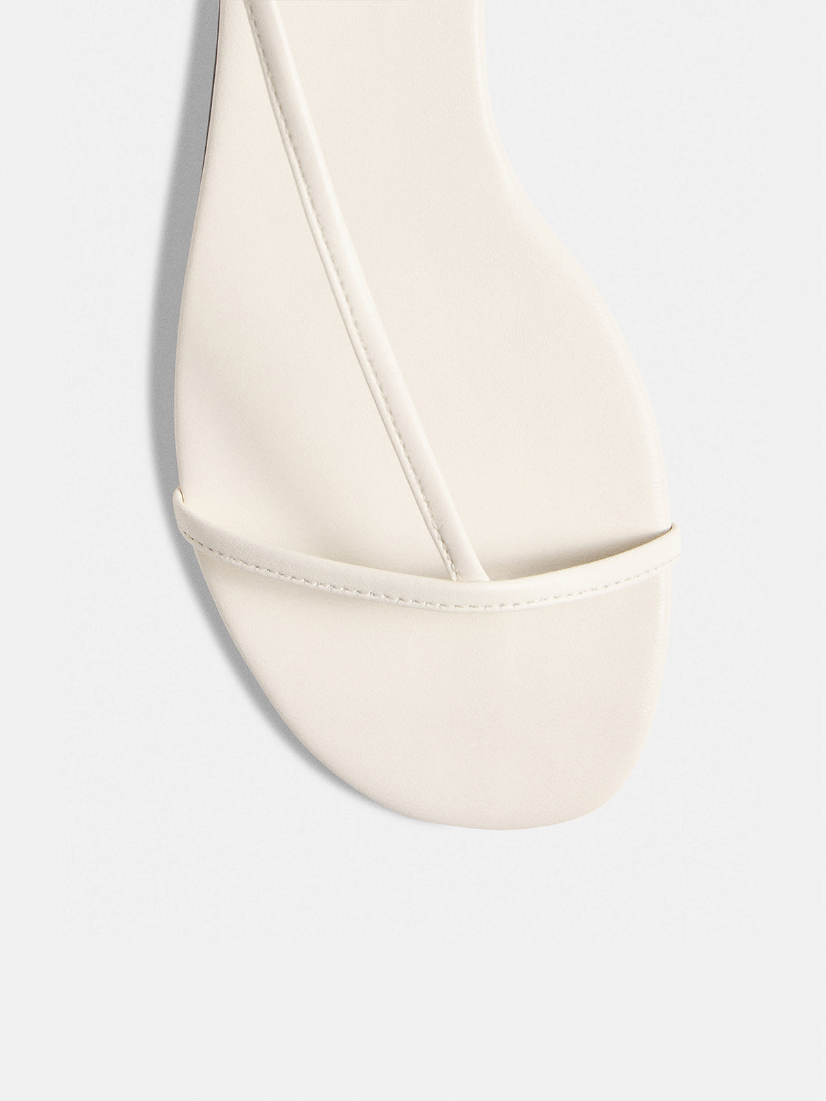 White Square-Toe Back And Ankle Strap Flats Sandals