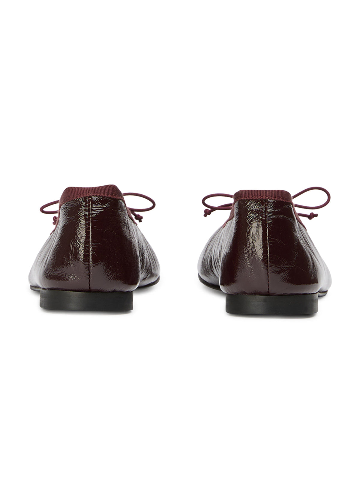 Burgundy Round-Toe Chic Front Bow Slip-On Ballet Simple Flats