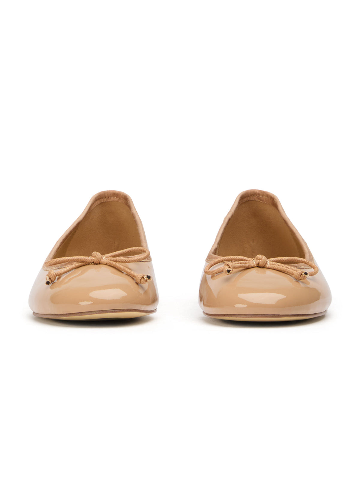 Round-Toe Chic Front Bow Slip-On Ballet Simple Flats - Patent Nude